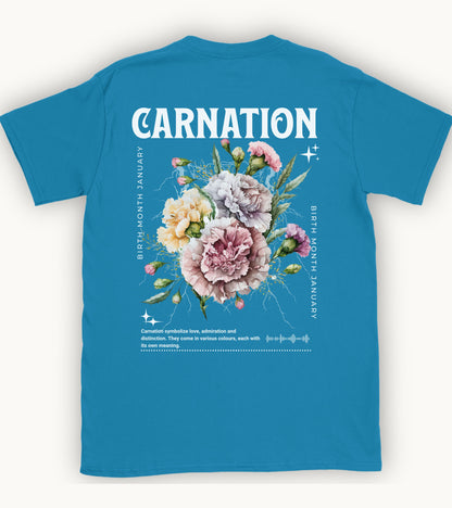Carnation, birth month January flower T-shirt.