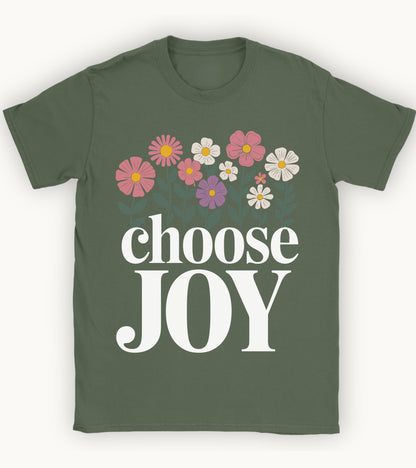 Choose joy floral t-shirt.