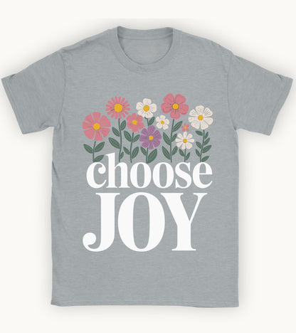 Choose joy floral t-shirt.