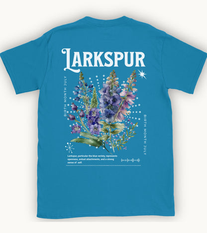 Larkspur, birth month july flower T-shirt