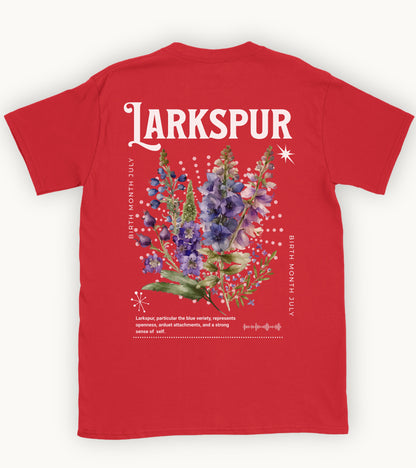 Larkspur, birth month july flower T-shirt