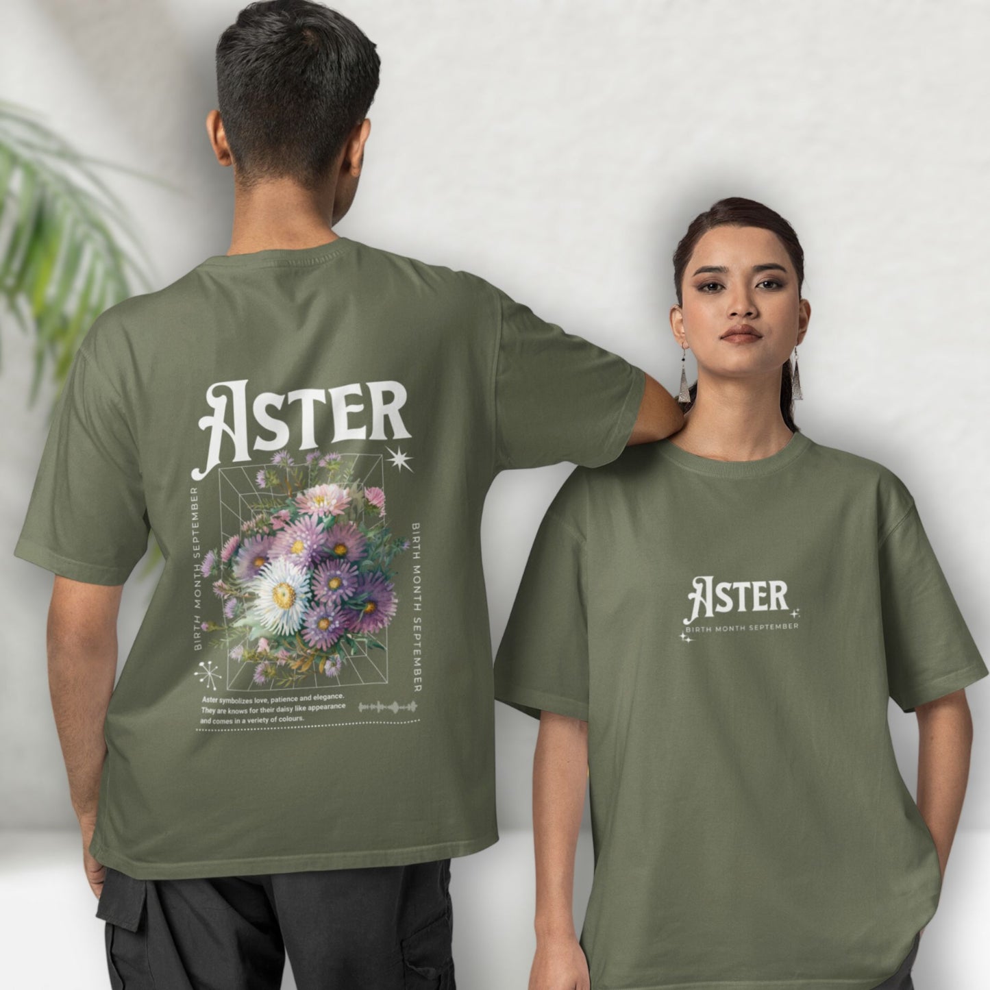 Aster, birth month september flower T-shirt