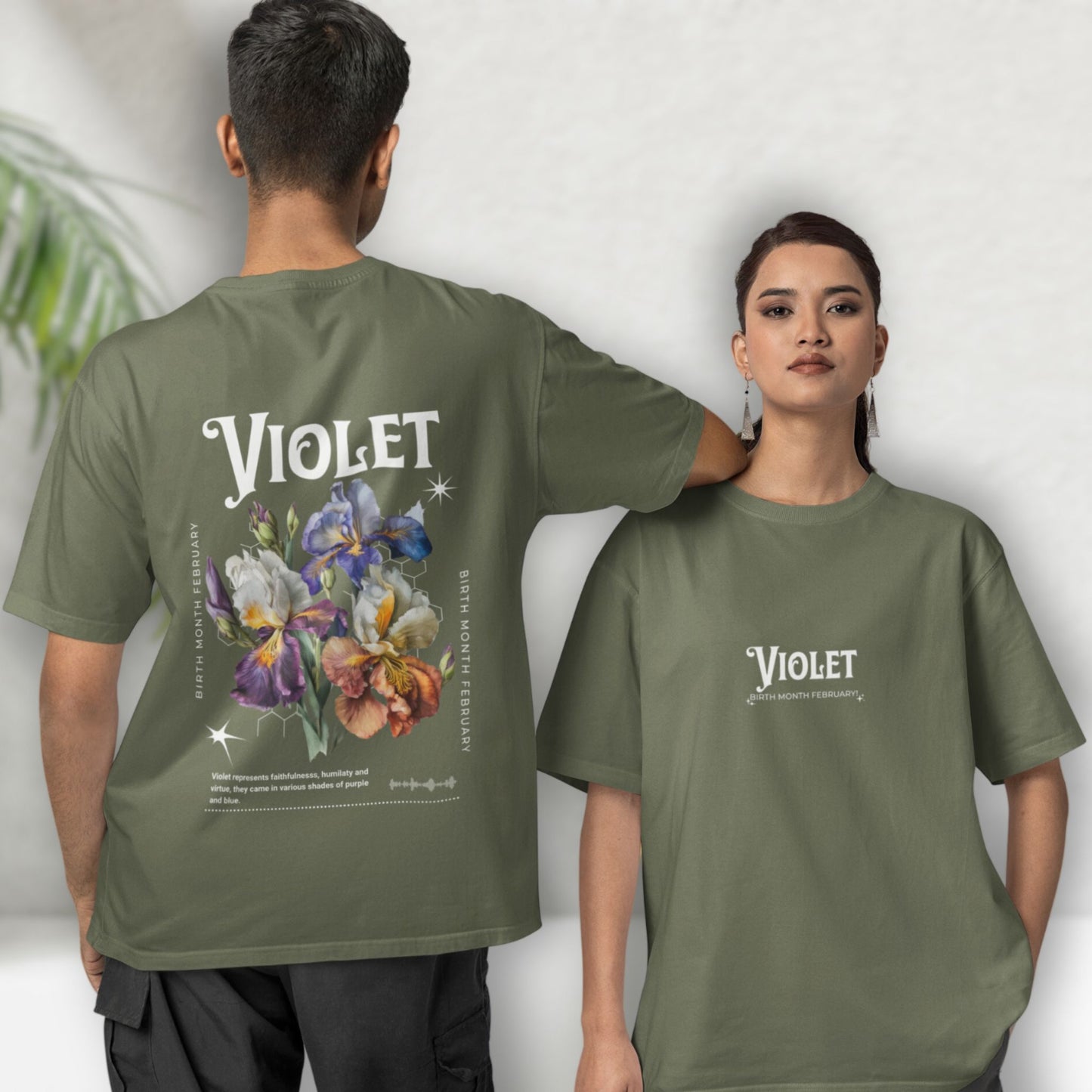 Violet, birth month february flower T-shirt