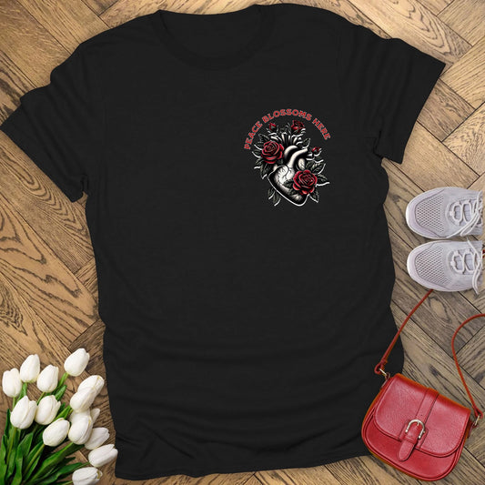 Peace blossoms here T-shirt