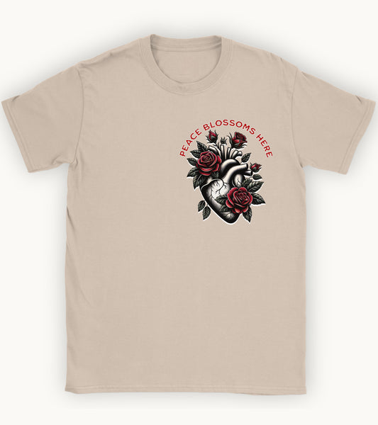 Peace blossoms here T-shirt