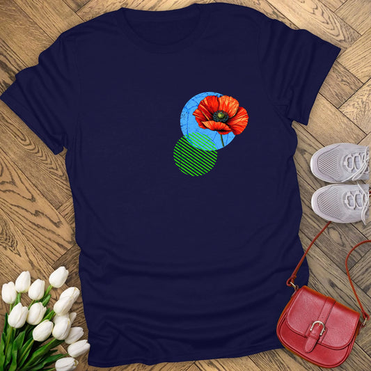 poppy, birth month August flower T-shirt