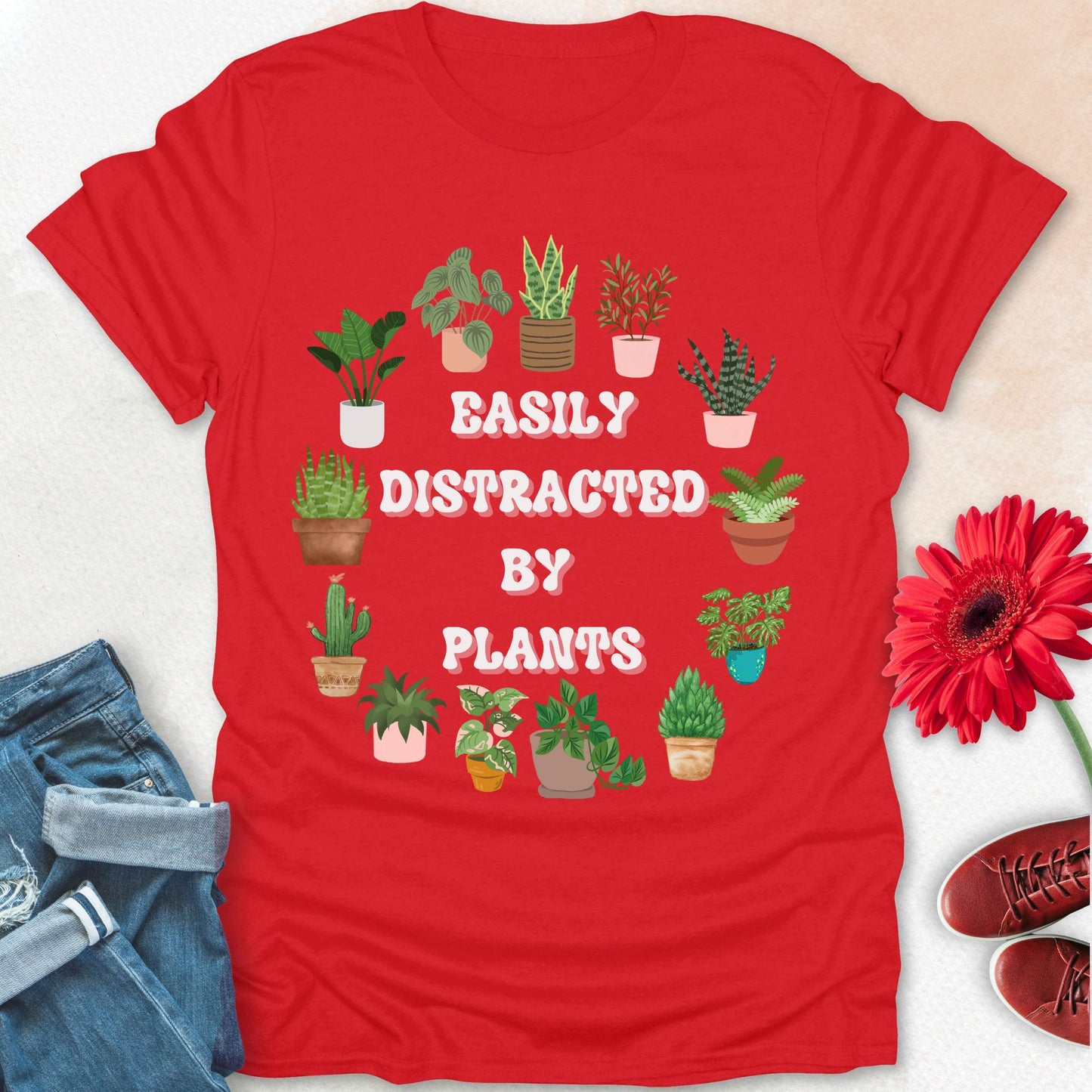 Easily Distracted by plants t-shirt.