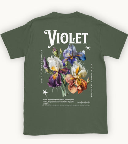 Violet, birth month february flower T-shirt