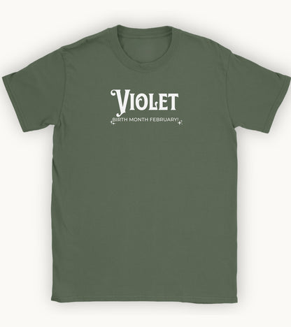 Violet, birth month february flower T-shirt
