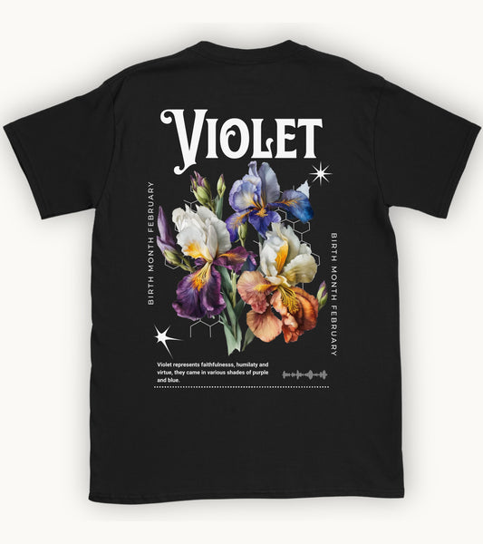 Violet, birth month february flower T-shirt