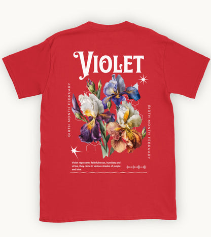 Violet, birth month february flower T-shirt