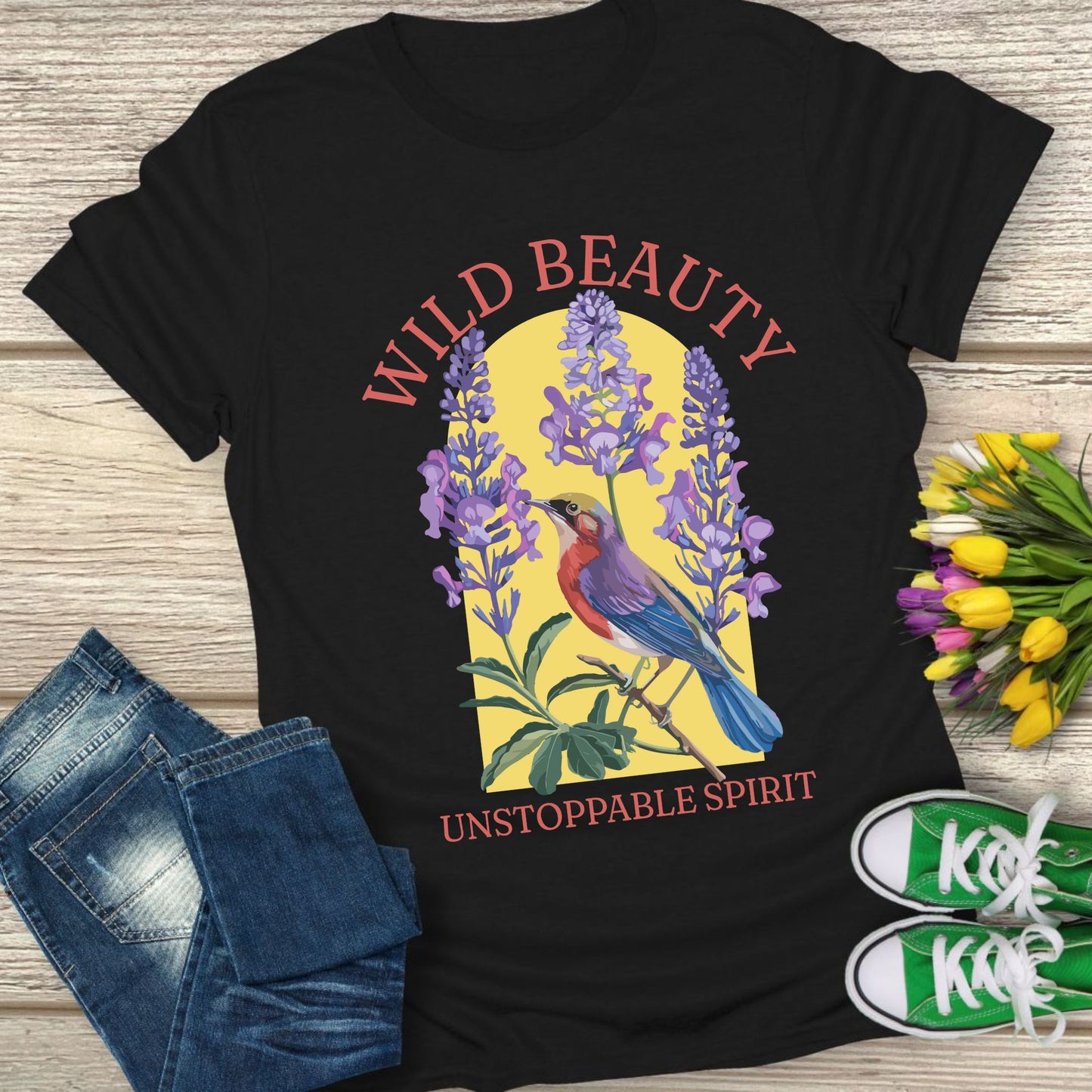 Wild beauty, unstoppable spirit t-shirt.