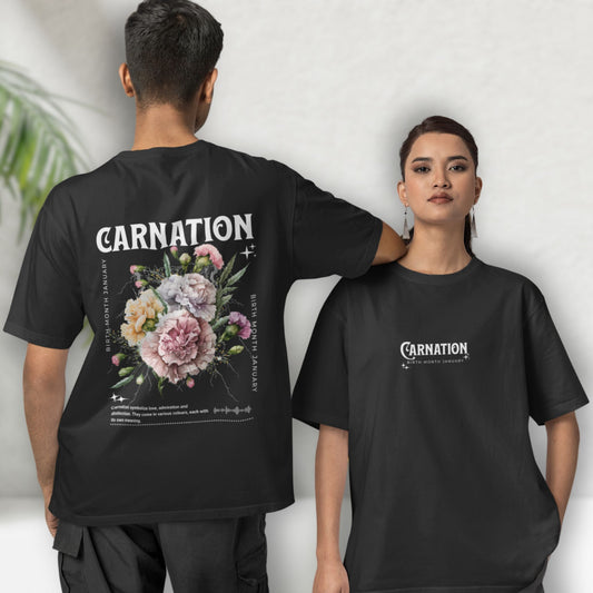 Carnation, birth month January flower T-shirt.