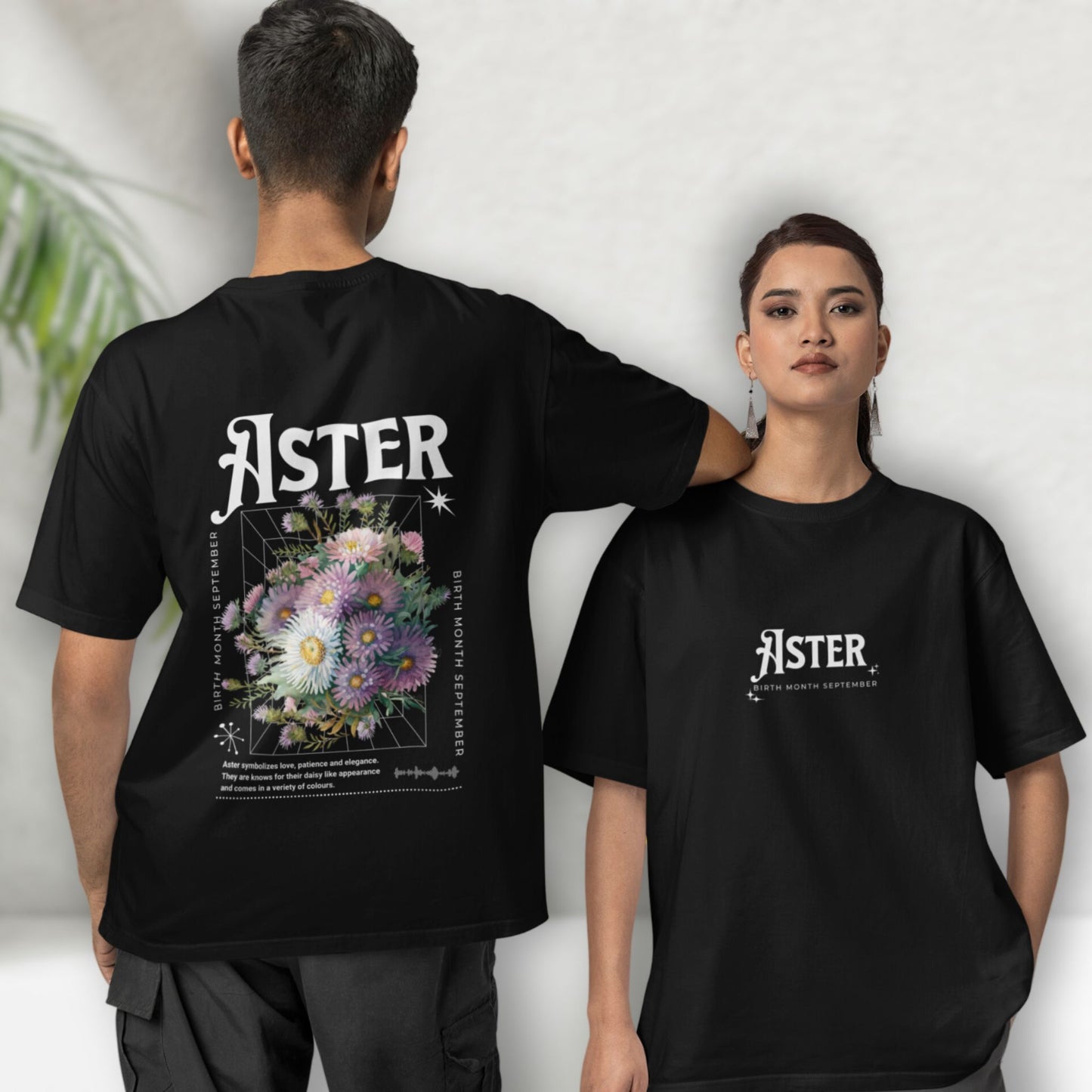 Aster, birth month september flower T-shirt