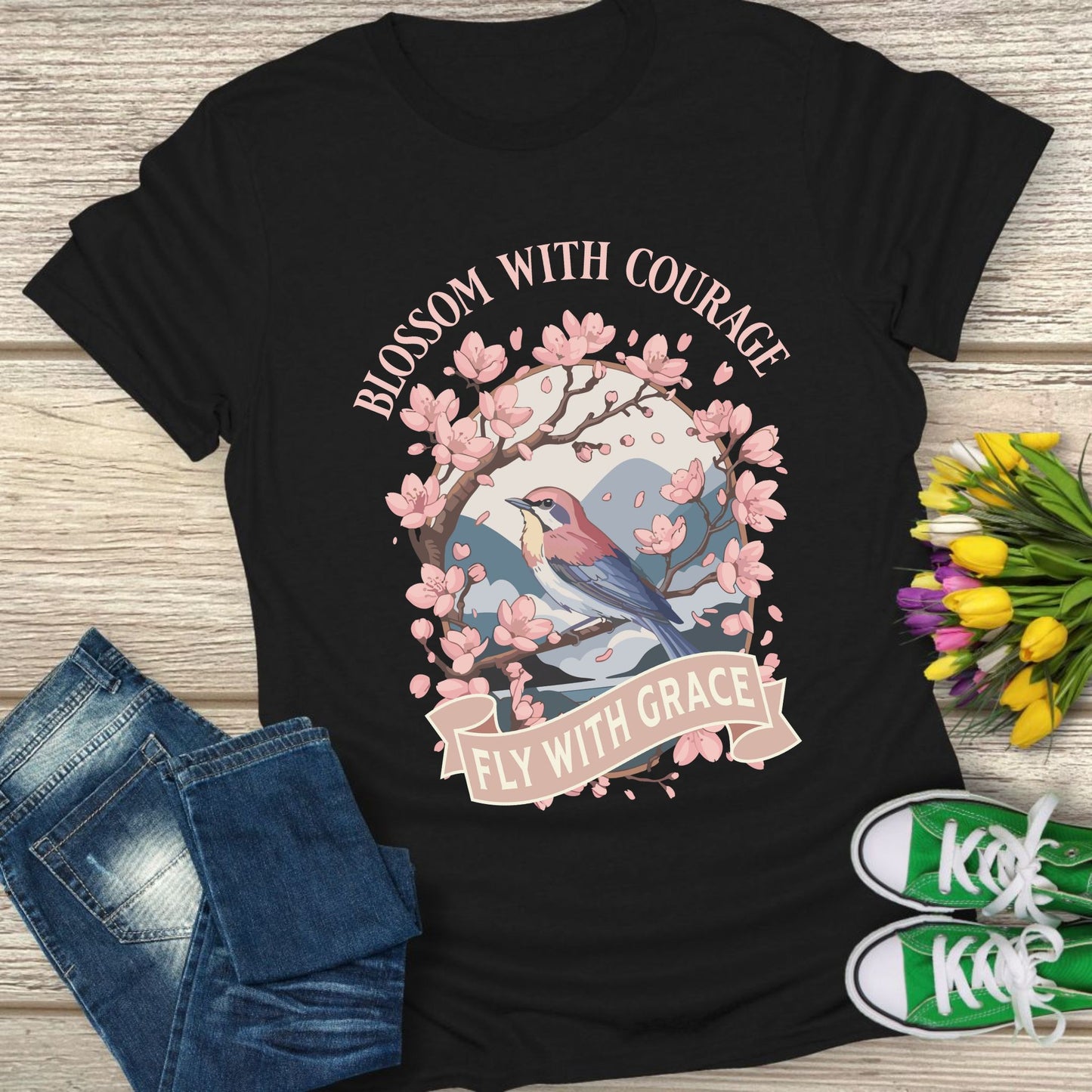 Blossom with courage t-shirt.