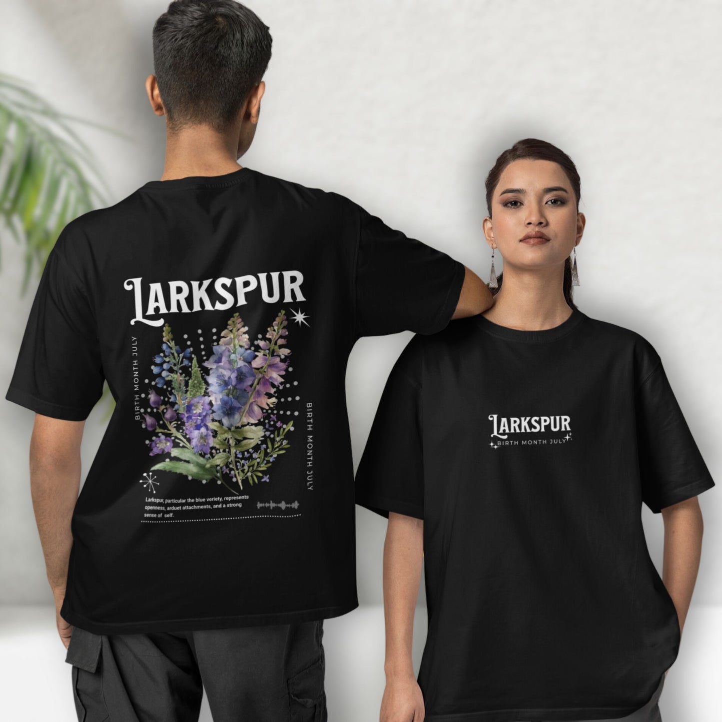 Larkspur, birth month july flower T-shirt
