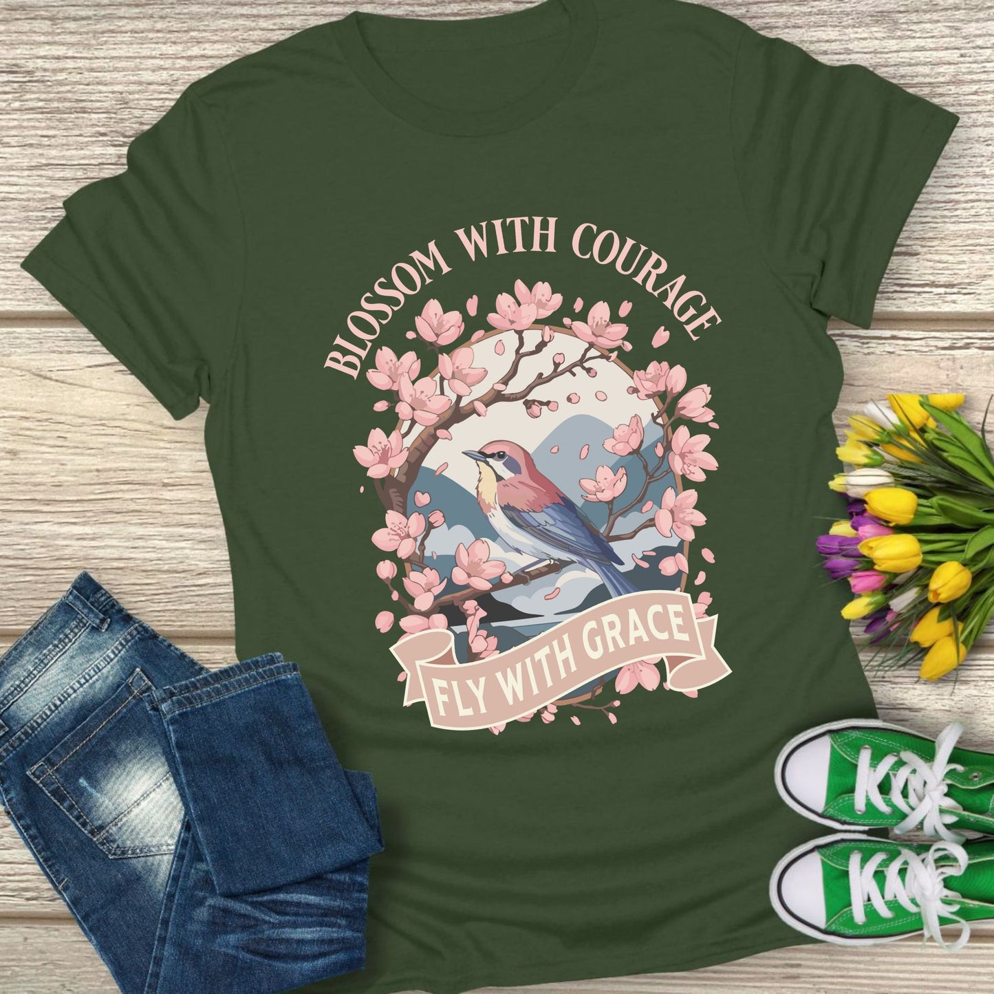 Blossom with courage t-shirt.