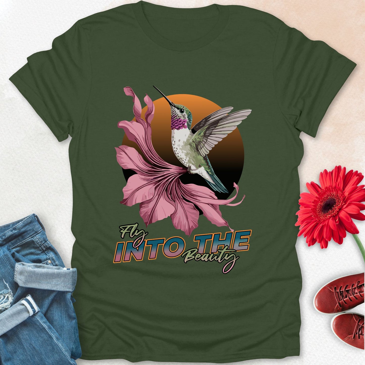 Fly into the beauty t-shirt.