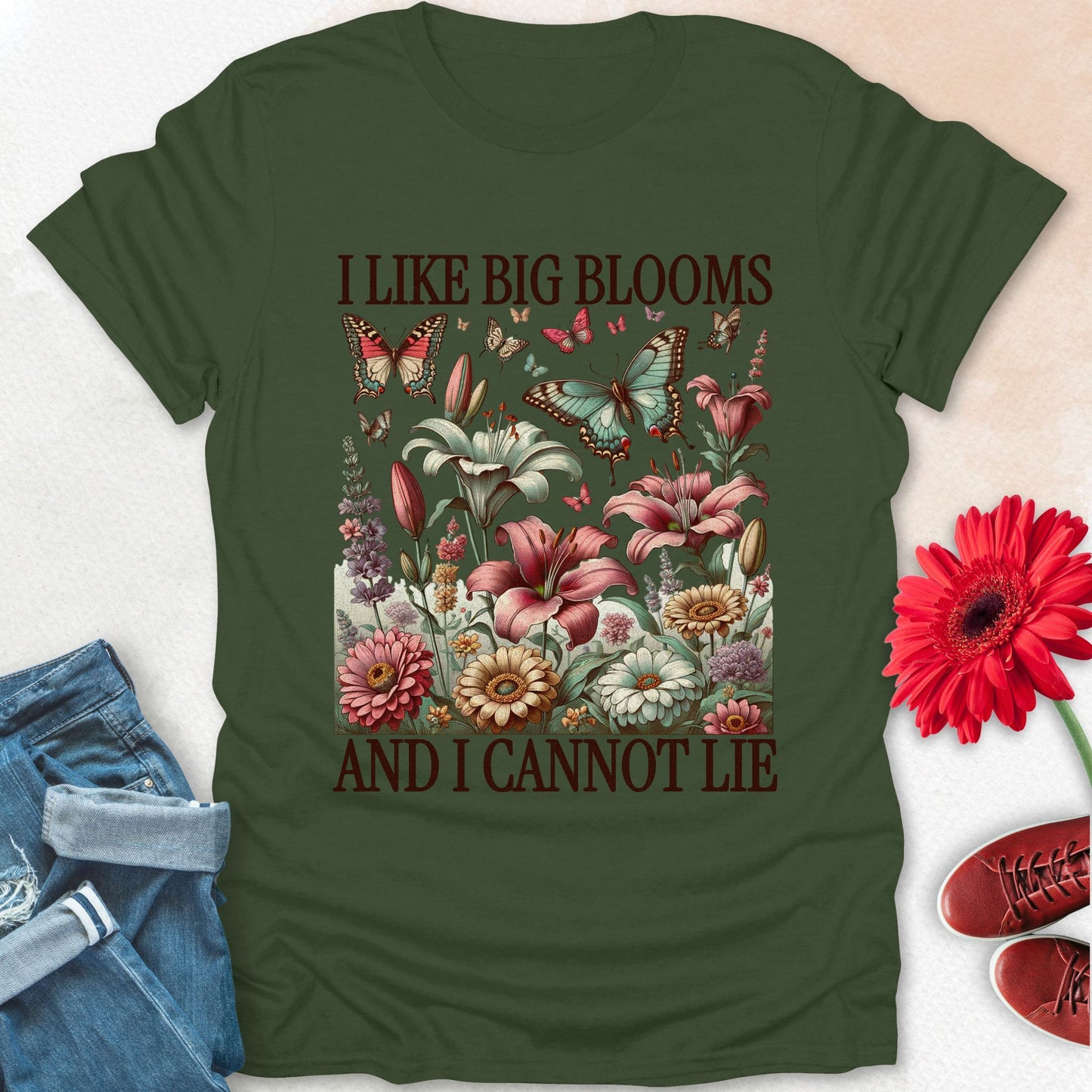 I like big blooms and I cannot lie t-shirt.
