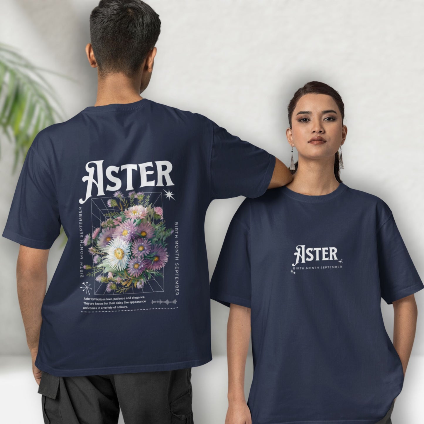 Aster, birth month september flower T-shirt
