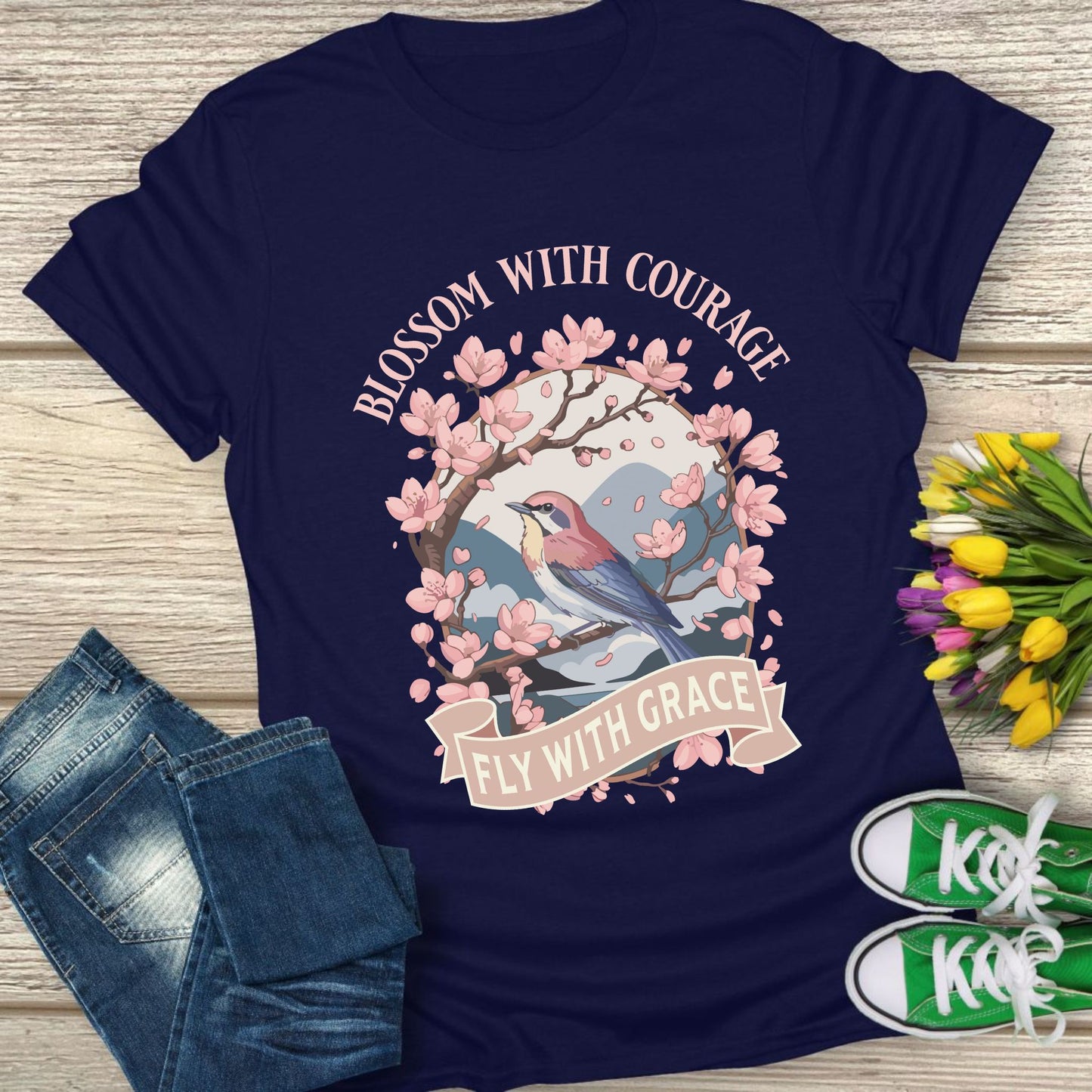 Blossom with courage t-shirt.