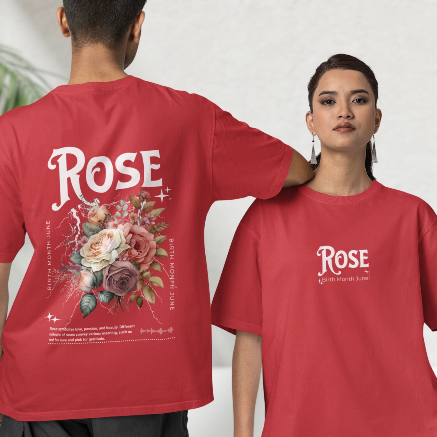 Rose, birth month june flower T-shirt