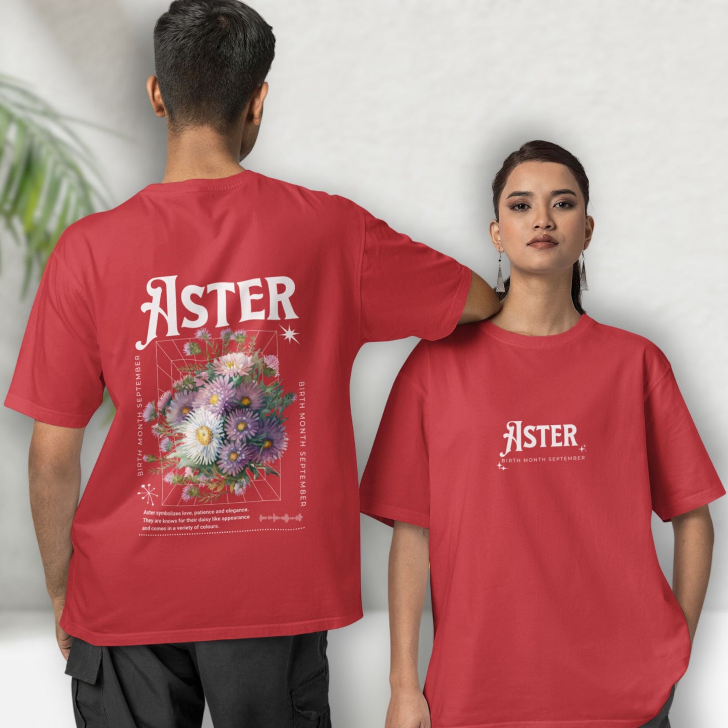 Aster, birth month september flower T-shirt
