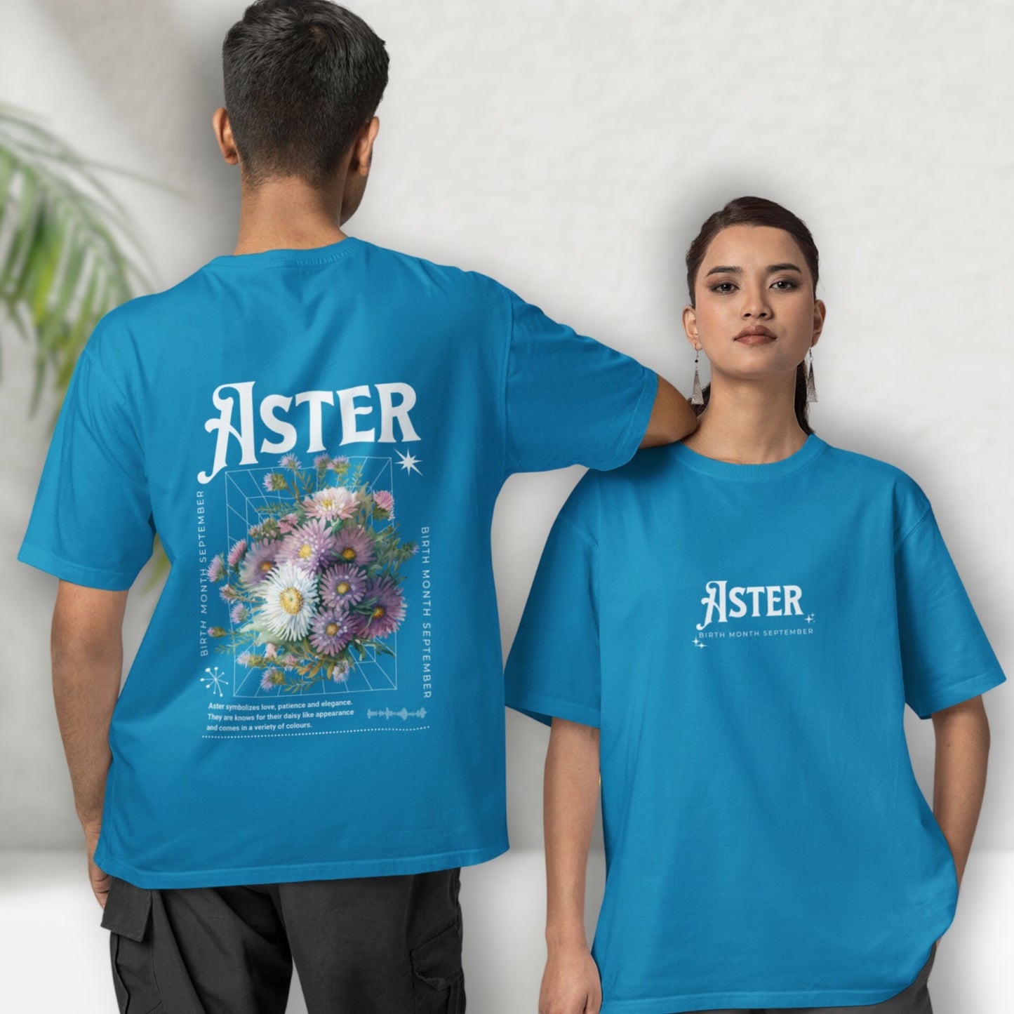 Aster, birth month september flower T-shirt