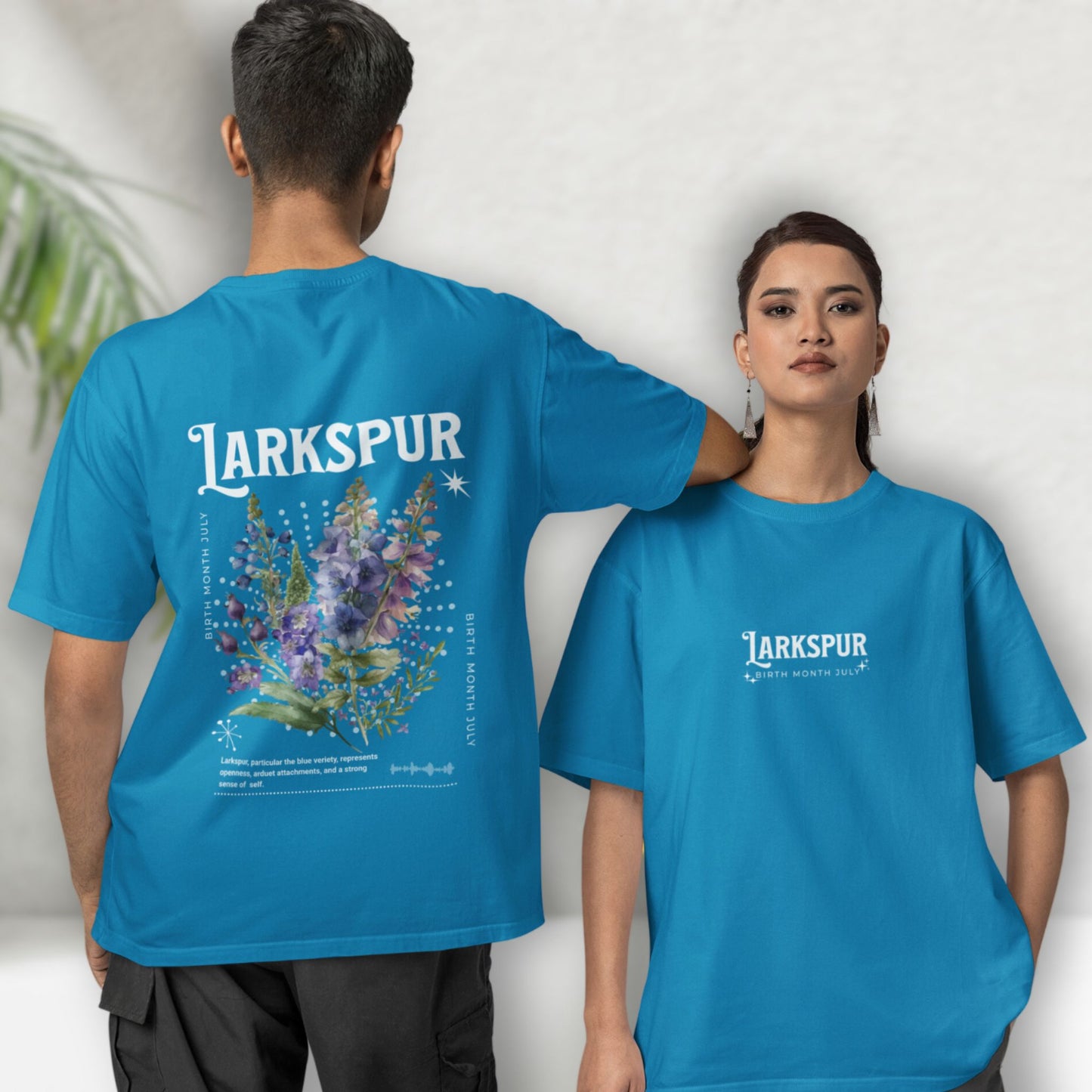 Larkspur, birth month july flower T-shirt