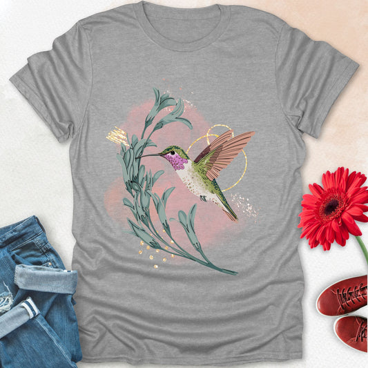 Hummingbird floral t-shirt.