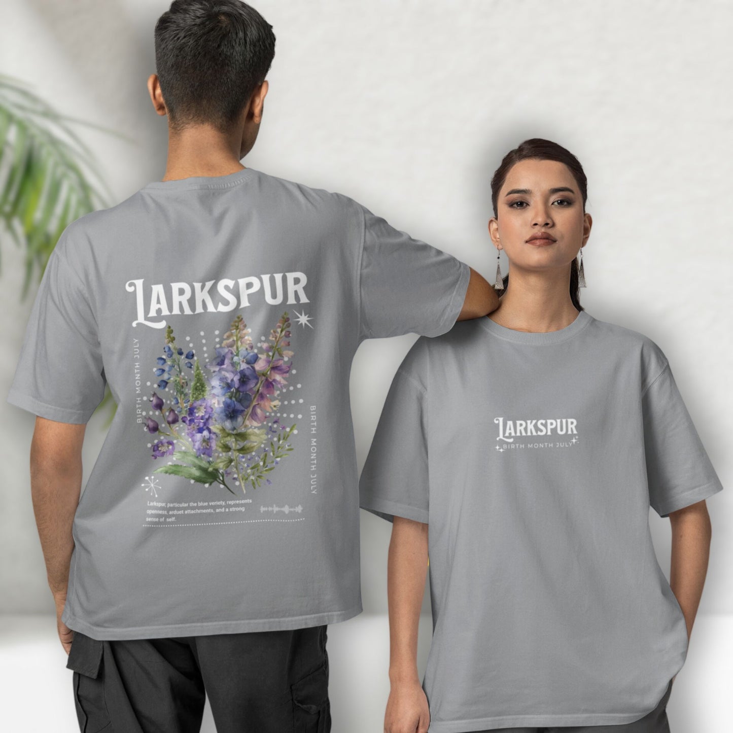 Larkspur, birth month july flower T-shirt