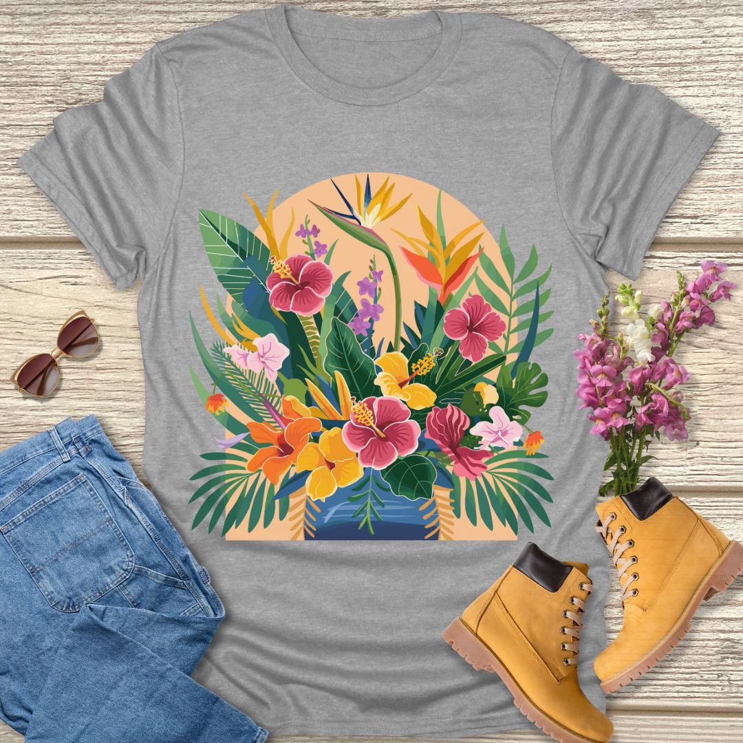 flower vase print T-shirt