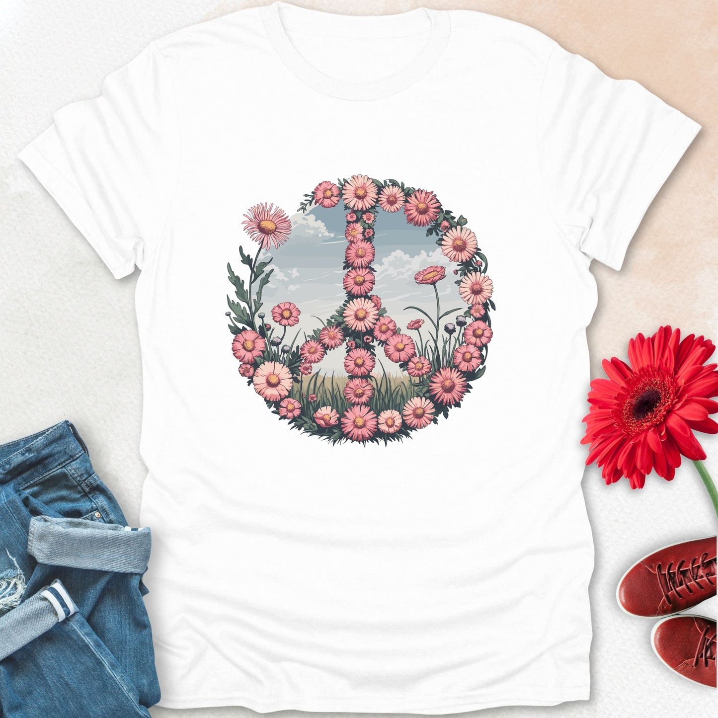 Peace blooms t-shirt.