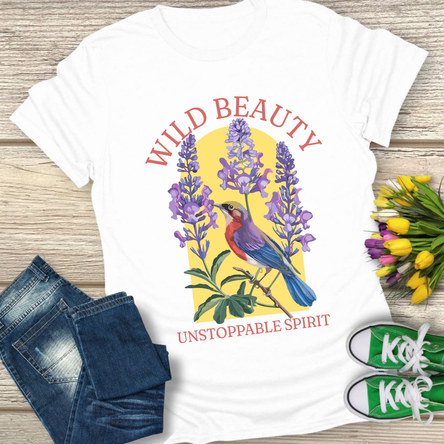 Wild beauty, unstoppable spirit t-shirt.