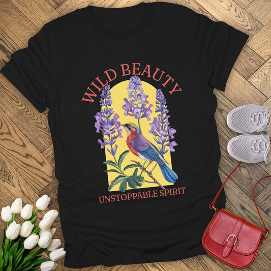 Wild beauty, unstoppable spirit t-shirt.